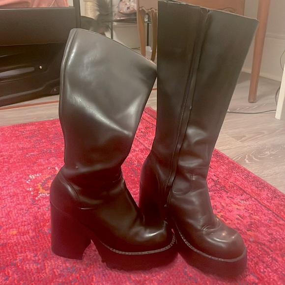 Vintage Leather Steve Madden Platform/Chunky Boots - Picture 1 of 9
